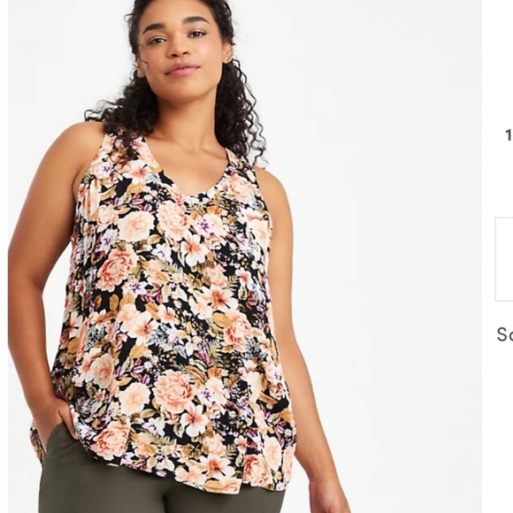 TANK TOP - CRINKLE GAUZE FLORAL BLACK - Picture 5 of 7